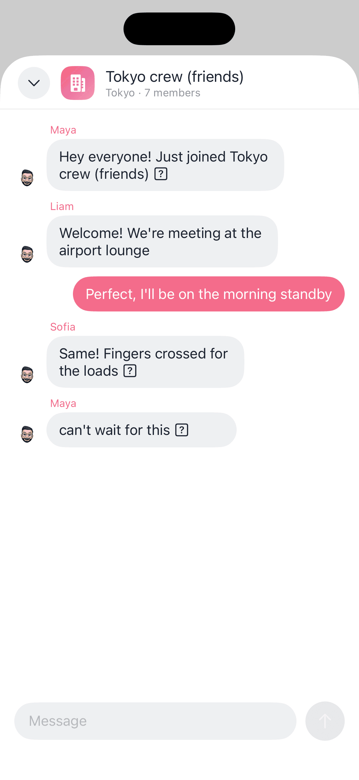 Trip group chat